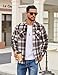 COOFANDY Flannel Jackets Men Long Sleeve Quilted Lined Plaid Shirt Jacket Snap Button Soft Winter Shackets with Pockets