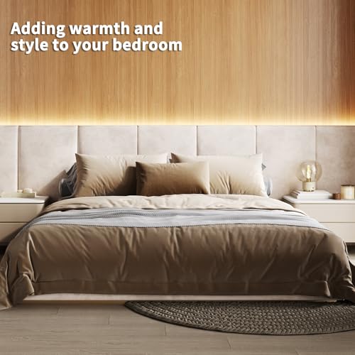 art3d led recessed lighting kit - 6pcs self-adhesive white led light with smart switch 3000k touching switch light for wood slat wall panels headboards stairs under cabinet home decor