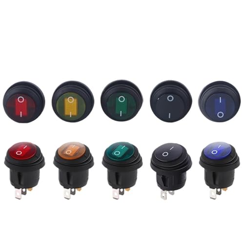 Interruptor circular impermeable KCD1 para evitar cortocircuitos por humedad en paneles de 12V