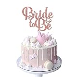 Bride to Be Cake Topper, Cake Topper Bridal Shower Rose Gold Decorations Bachelorette Party Paper Ca