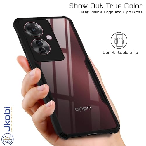 Image of Jkobi Back Cover Case for Oppo F25 Pro 5G (Shockproof with Polycarbonate Clear Panel | Professional Black)