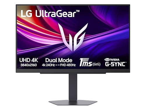 LG UltraGear 27G810A Monitor Gaming 27' UHD 4K 180Hz / FHD 360Hz, IPS 1ms (GtG), G-Sync Compatible, AMD FreeSync Premium, VRR, HDR 400, HDMI 2.1, DP, Hub USB, AUX, Stand regolabile, Nero