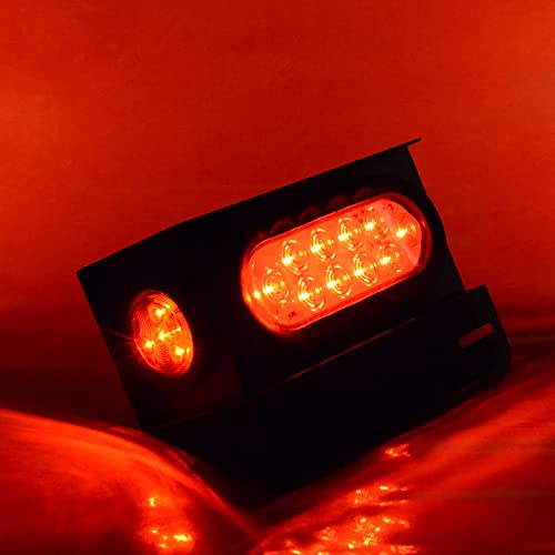 Mcresoar 2Pcs Steel Trailer Light Boxes Housing Kit 6Inch Oval Led Trailer Tail Lights Red 2 Inch Round Red Led Side Marker Lights Grommet Plugs Wire Connectors #TOP1