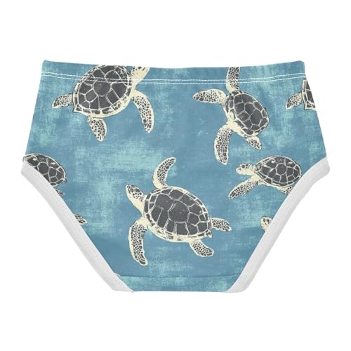 Wusikd Sea Turtles Blue Girls' Underwear Cotton Funny Girls Briefs Soft Toddler Underwear 2T2
