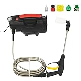 WUCIOA Hochdruck-Induktions-Autowaschanlage, 3000 W elektrischer Hochdruckreiniger mit Verlängerungsstange und Manometer, automatische Abschaltung, selbstansaugend, Hochdruckreiniger(16m)