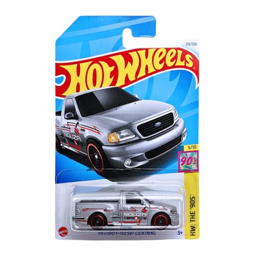 Image of Hot Wheels 2024 99 Ford F-150 SVT Lightning HW The 90S Ages 3 and Up (Grey)