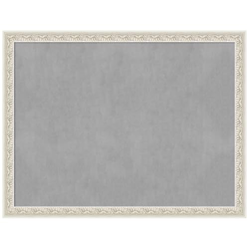 Amanti Art Silver Framed Magnetic Board, 26x20, Traditional Office Decor