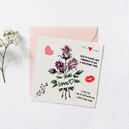 Valentines Flowers Clear Stamps For Card Making Decoration And Scrapbooking Supplies, Rose Love Words With Sentiment Transparent Rubber Stamps For Paper Card Photo Album Crafting Supplies #TOP3