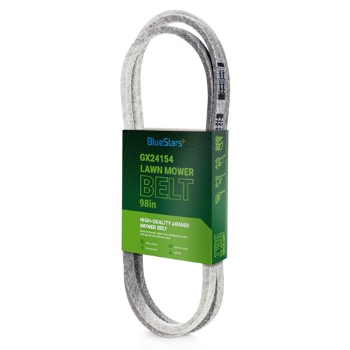 Image of BlueStars GX24154 Mower Drive Belt | Heavy-Duty Aramid Cord | 1 /2 inch x 98 inch | Drive Belt Fits John Deere D105 E100 X105 X106 Lawn Tractors
