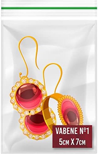 Saco Zip, Vabene, Transparente, Nº 1, 5x7 cm, Pacote com 100