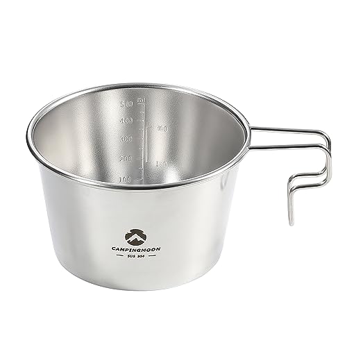 CAMPINGMOON Deep Sierra Cup 600ml Outdoor Camping Stainless Steel Sierra Cup Deep S369