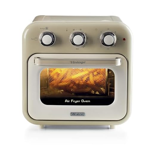 Elettrodomestici Ariete 4632 Friggitrice ad aria e forno Vintage, 1400W, 2in1, Capacità 16L, Accessori inclusi, Timer 60 minuti, Doppio vetro, Beige