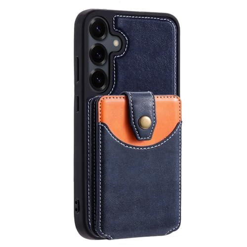 Étui cuir Samsung Galaxy A35 5G bleu foncé aux finitions soignées