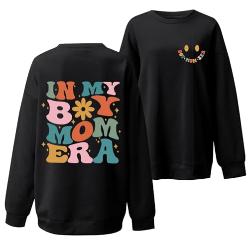 Image of Generisch Women Fashion Casual Christmas Long Sleeve Crew Neck Sweatshirt, black, XL