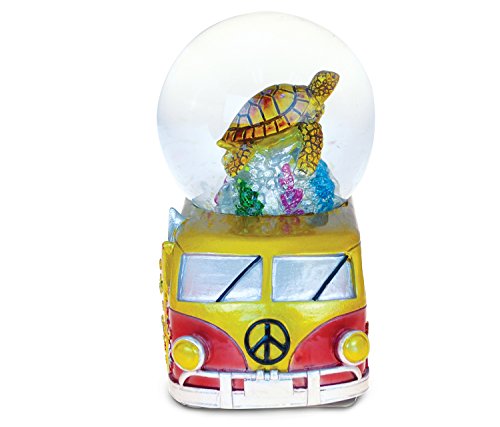 Cota Global Van With Sea Turtle Snow Globe - Water Globe Figurine With Sparkling Glitter, Collectible Novelty Ornament For Home Decor, For Birthdays, Christmas, And Valentine's Day - 65Mm #TOP2