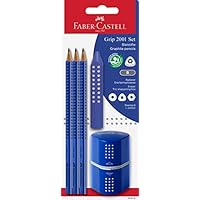 Set Matite Faber-Castell Grip 2001 - 5 Pezzi Con Matite, Gomma E Temperino, Design Ergonomico - Foto 4