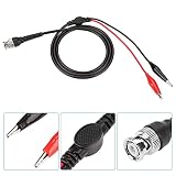 Akozon 2 sztuk zacisk krokodylkowy BNC kable testowe P1011 BNC Q9 podwójny zacisk krokodylkowy oscyloskop przewód ołowiowy sonda testowa