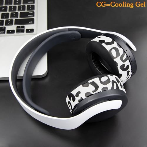Image of SOULWIT Cooling Gel Earpads Cushions Replacement for Sony PlayStation 5 Pulse PS5 3D Wireless Headset, Ear Pads Cushions with Noise Isolation Foam - CG Snow Leopard