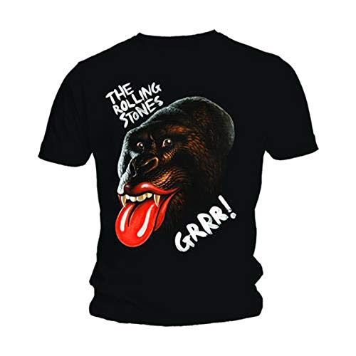 The Rolling Stones Grrr Black Gorilla Officiel T-Shirt Hommes Unisexe - Les Beatles, Paul McCartney, John Lennon, RIngo Starr, George Harrison The Rolling Stones Grrr Black Gorilla Officiel T-Shirt Hommes Unisexe