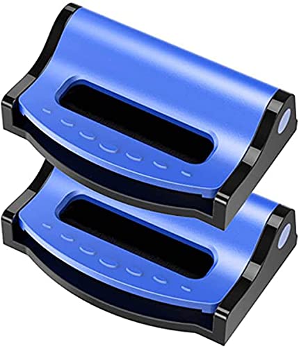 2 Pack Car Seatbelt Adjuster Car Seat Belt Clip Stopper Shoulder Neck Strap Positioner Universal Plastic Lock Strap Clamp Auto Vehicle Clip for Kids and Adults (Blue)