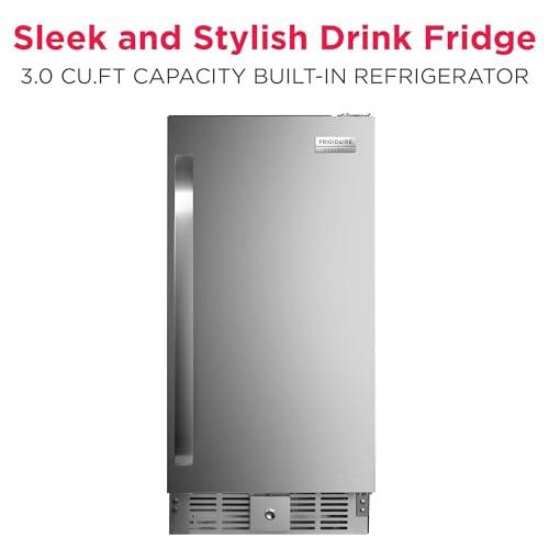 Frigidaire 3 Cu Ft Capacity built in fridge, under counter, frost free, Stainless Steel - Additional View