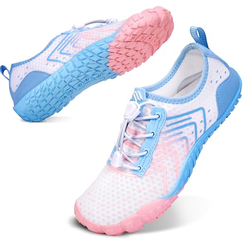 �E�H�[�^�[�V���[�Y ���f�B�[�X �����Y ���� �x�A�t�b�g�V���[�Y �ʋC�� �A�N�A�\�b�N�X ���j �r�[�` �� �v�[�� �� �n�C�L���O �T�[�t�B�� �J���b�N, A2c - �z���C�g/�u���[�s���N, 10.5 Women/9.5 Men