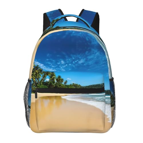 Sac à dos en toile imprimé vague OdDdot léger pour homme femme noir randonnée et loisirs