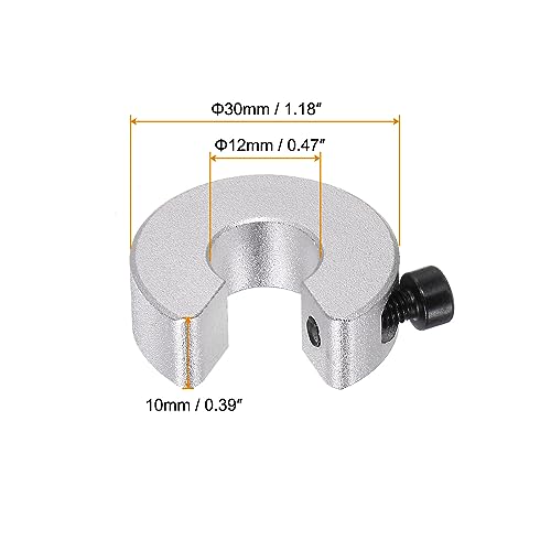 QUARKZMAN Linearer Schienenstopper für Linearschiene SBR12 Aluminium Wellenkragen mit Set Schraube 12mm Bohrung 30mm AD 10mm Dicke Linearschienen Wellenanschlagring SBR Schienenstopper