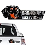Dog Edition 3D Car Badge, Laser Cutting Metal Emblem, Cute Dogs Decals (Dachshund)