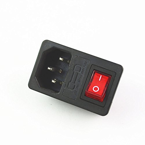 Buy Buyme New 1Pcs 15A 250V Iec320 C14 3 Pin Fused Power Socket Connector Rocker Switch Red