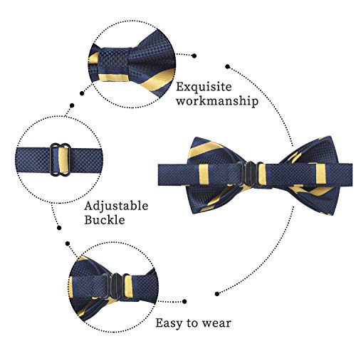 Image of HISDERN Bow Ties for Boys Pre Tied Toddler Bow Tie Adjustable Kids Bowties Clip On Fun Patterned Bowties for Wedding Party