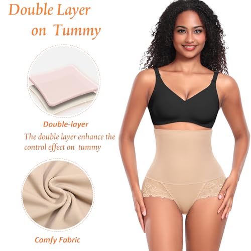 Tummy Control Shapewear Panties for Women High Waisted Shaping Underwear Lace Body Shaper Girdle3