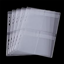 10 Sheet Binder Pockets Inserts with four pockets A5 Size 6 Hole Binder Folder for Dies and Stamps Storage,Waterproof PVC Clear Bags Protectors for Cutting Dies Stencil Album Stamp Crafts