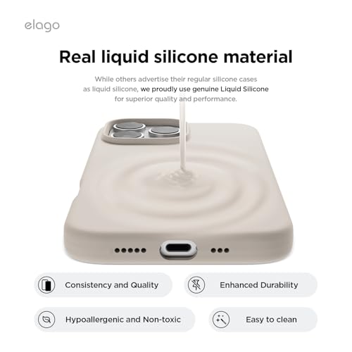 elago Premium Magnetic Silicone Case for iPhone 16 Pro Stone by elago - Used condition - Image 5