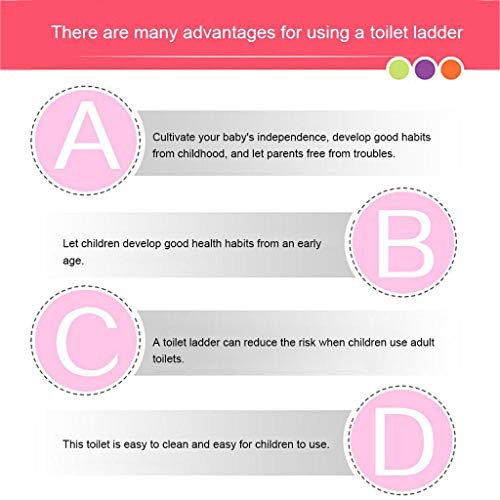 Training Toilet for Toddler Boys & Girls Seat Step Stool Ladder Adjustable Training Chair Baby Child Size Potty (Pink) - Thumbnail 6