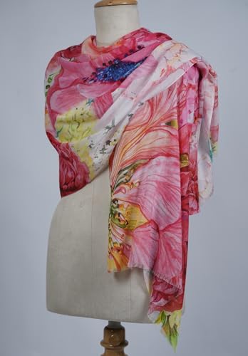 Image of VIC Cotton Modal Digital Print Scarf for Women | Digital Print Designer Stole | Soft Lightweight Luxury Wrap | Premium Cotton Modal Blend | 55 x 170 cm | VIC-SM-DP5517