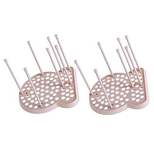 iplusmile Lot De 2 Égouttoirs Multifonctionnels Pour Vaisselle Et Couverts, Support Rangement La Cuisine En Plastique Rose, Séchage Hygiénique, Adapté Usage Domestique