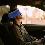 Travel Pillows for Airplanes, Airplane Head Strap with Silk Eye Mask for Sleeping, Long Flights & Car Road Trips 360°Headrest Neck Support, Stops Bobbing, Small & Compact（Blue） - Image 2