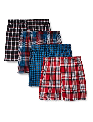 Hanes Men's 4-Pack Comfortblend Woven Boxers with Freshiq