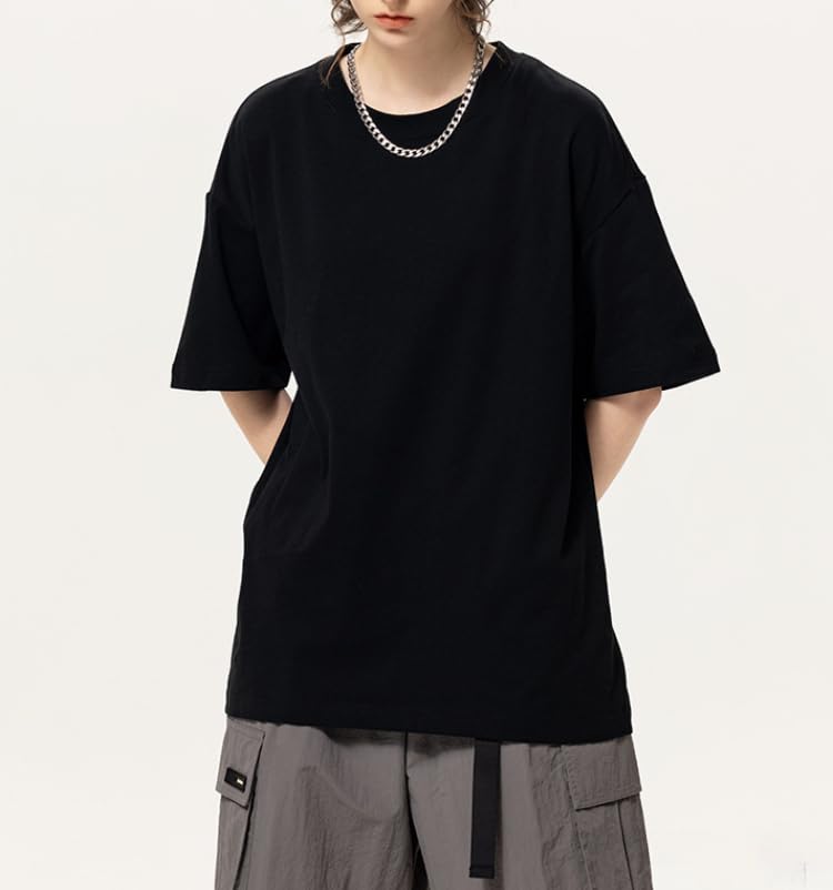 POHADON 3 Pack Men's Oversized Cotton T-Shirts Unisex Summer Short Sleeve Crew Neck Loose Fit Basic Tops for Women4