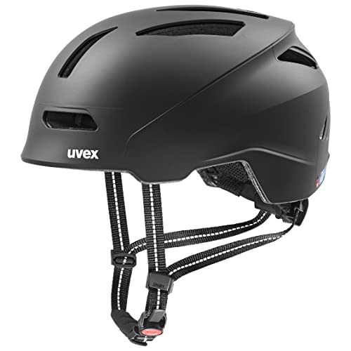 uvex urban planet - nachhaltiger Fahrradhelm für Damen und Herren - individuelle Größenanpassung - aus Recyclingmaterial - black matt - 54-58 cm