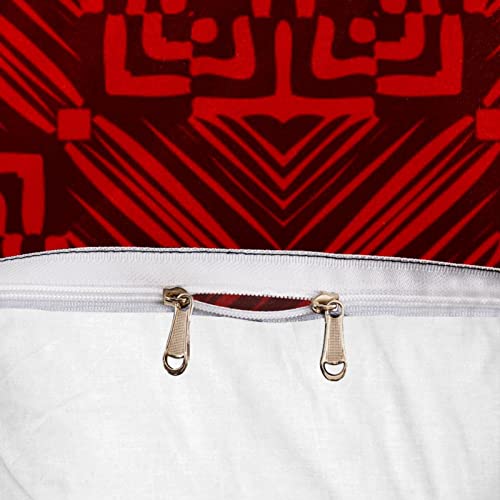 Housse de couette et 2 taies d'oreiller parure de lit double queen size rouge