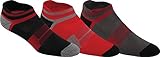 ASICS Quick Lyte Cushion Single Tab Running Socks (3 Pack), Fiery Red, Medium