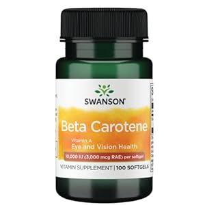 Swanson Beta-Carotene (Vitamin A) Skin Eye Immune System Health Antioxidant Support 10000 Iu (3000 mcg) 100 Sgels