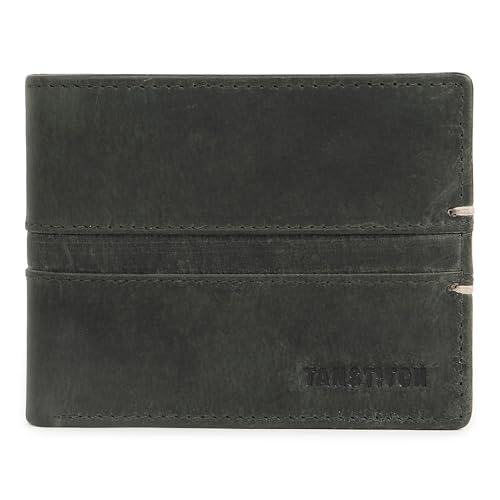 Image of TANSTITCH Bifold Leather Wallet for Men || RFID Protected || Compact, Minimalistic and Thin Size (Military Green)