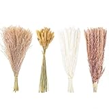 Der Rose 100 Stück Pampasgras Deko Klein Pampasgras Künstlich Trockenblumen Künstliche Pflanzen für Wohnzimmer, Schlafzimmer, Zimmer, Boho Deko Room Decor 43 cm