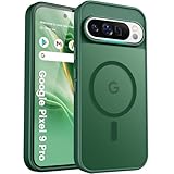 PuyaTeya Coque pour Google Pixel 9/9 Pro, avec magnétique, Protection Militaire, Anti-Choc, Anti-Rayures, Anti-Empreintes, Anti-Glissement Translucide Mat Coque de Protection (Vert Profond)