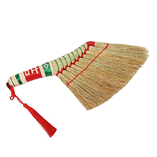 KOMBIUDA Heavy Duty Hand Broom Straw Brush for Cleaning Indoor Broom Large Bales Dust Brush Home Cleaning Accessory Random Color