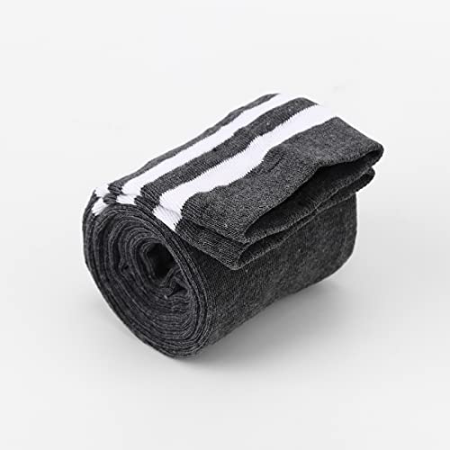 Image of AQOKKA Extra Long Thigh High Socks for Women Striped Over Knee Thigh Socks Long Boot Thigh High Stockings Leg Warmers