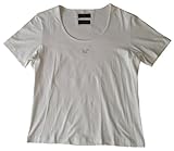  LISA CAMPIONE Damen T-Shirt mit größerem Kragenausschnitt, mit Strassapplikation vorne, elegant bequemer Schnitt & hoher Elasthananteil, Kreation Yachting Collection”, Farbe Weiß, Größe 42
